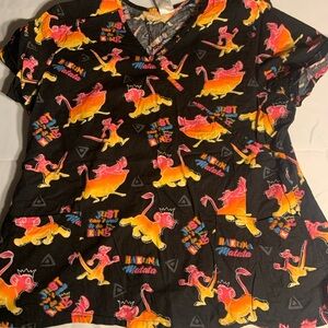 Disney Black and Yellow Lion King Scrub Shirt